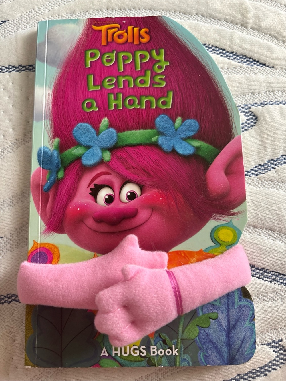 Trolls Poppy Hugs Board Book with Pink Plush Arms